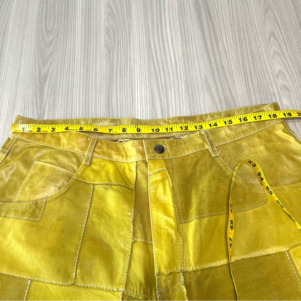 Vintage/Rare Davoucci Patch Work Genuine Leather Hip Hop Pants Size 40 - Picture 5 of 12